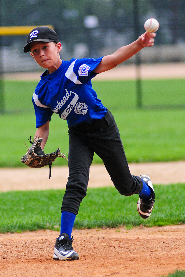 Mark Gajowski pitches for Riverhead Thursday.