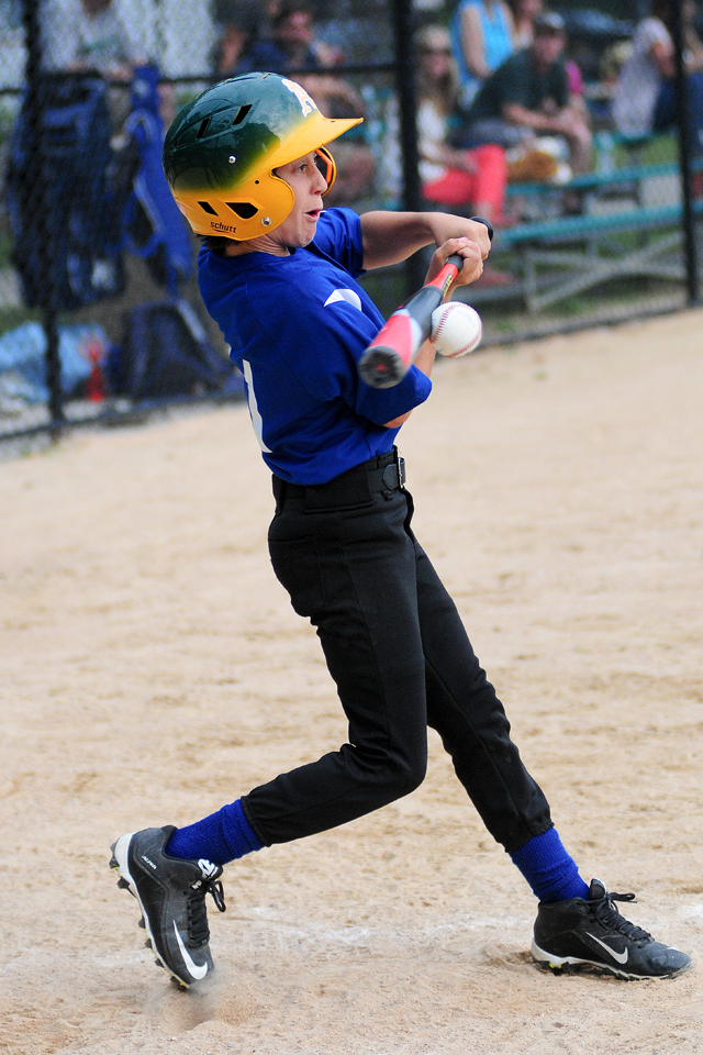 Forest Kaplan at the plate. (Credit: Bill Landon)