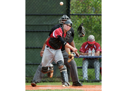 Former Shoreham-Wading River High School catcher Jack Massa is spending his summer with the Westhampton Aviators. (Credit: Daniel De Mato)