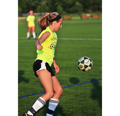 Shoreham-Wading River sophomore Alex Kuhnle recently met soccer star Alex Morgan. (Credit: Bill Landon)