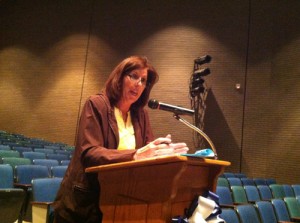 Faculty association president Barbara Barosa Riverhead School board union