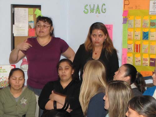A large group of Spanish-speaking parents attended Tuesday night's meeting and complained of accessibility to at least one item that was being read only in English. (Credit: Tim Gannon)