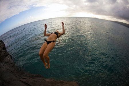 Linnen MORGAN HOESTEREY PHOTO | When training in Hawaii for the 2008 Olympics, Linnen spent one day off trying her luck at diving.