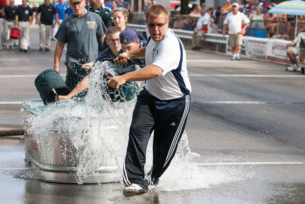 Riverhead Ironmen in bucket brigade competition.
