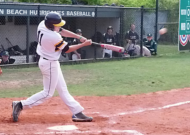 Shoreham-Wading River senior Matt Fox drove in a pair of runs in the Wildcats' playoff win over Westhampton Wednesday. (Credit: Joe Werkmeister)
