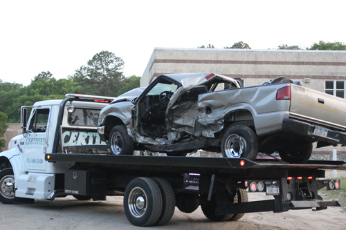 Witnesses say this pickup truck was involved in Monday's accident. (Credit: Jen Nuzzo)