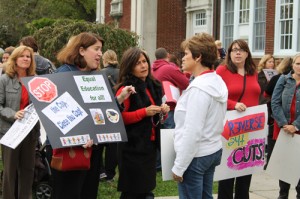 rally at Pulaski Street School