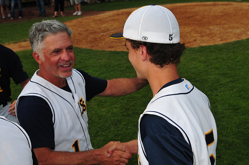 Shoreham-Wading River coach Sal Mignao, pictured during the 2012 county finals, announced his retirement Saturday. (Credit: Bill Landon, file)
