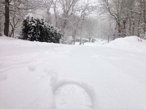JOSEPH PINCIARO PHOTO | Gerald St. in Wading River had one pass through as of 11 a.m. Monday.