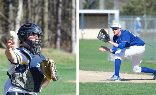 Shoreham-Wading River catcher Chris Sperruzzi and Riverhead first baseman Pat Cuccia will lead their teams into the postseason. (Credit: Robert O'Rourk)