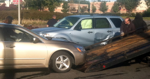 tw0-car crash in front of target in riverhead