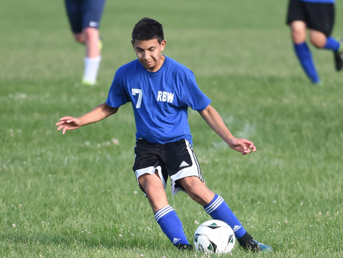 Darwin Villatoro scored two goals for the Blue Waves in Monday's summer league win. (Credit: Robert O'Rourk)