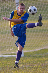 GARRET MEADE PHOTO | Austin Hooks has been moved out of goal to play the field.