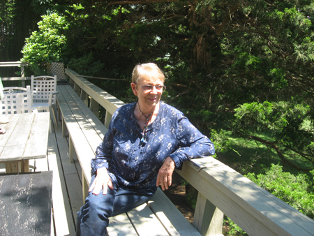 in_Island CAROL GALLIGAN PHOTO | Jan Culbertson on the deck of her home in Hilo Shores.