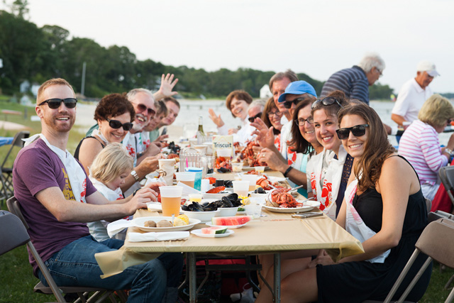 Family and friends enjoy the festivities.