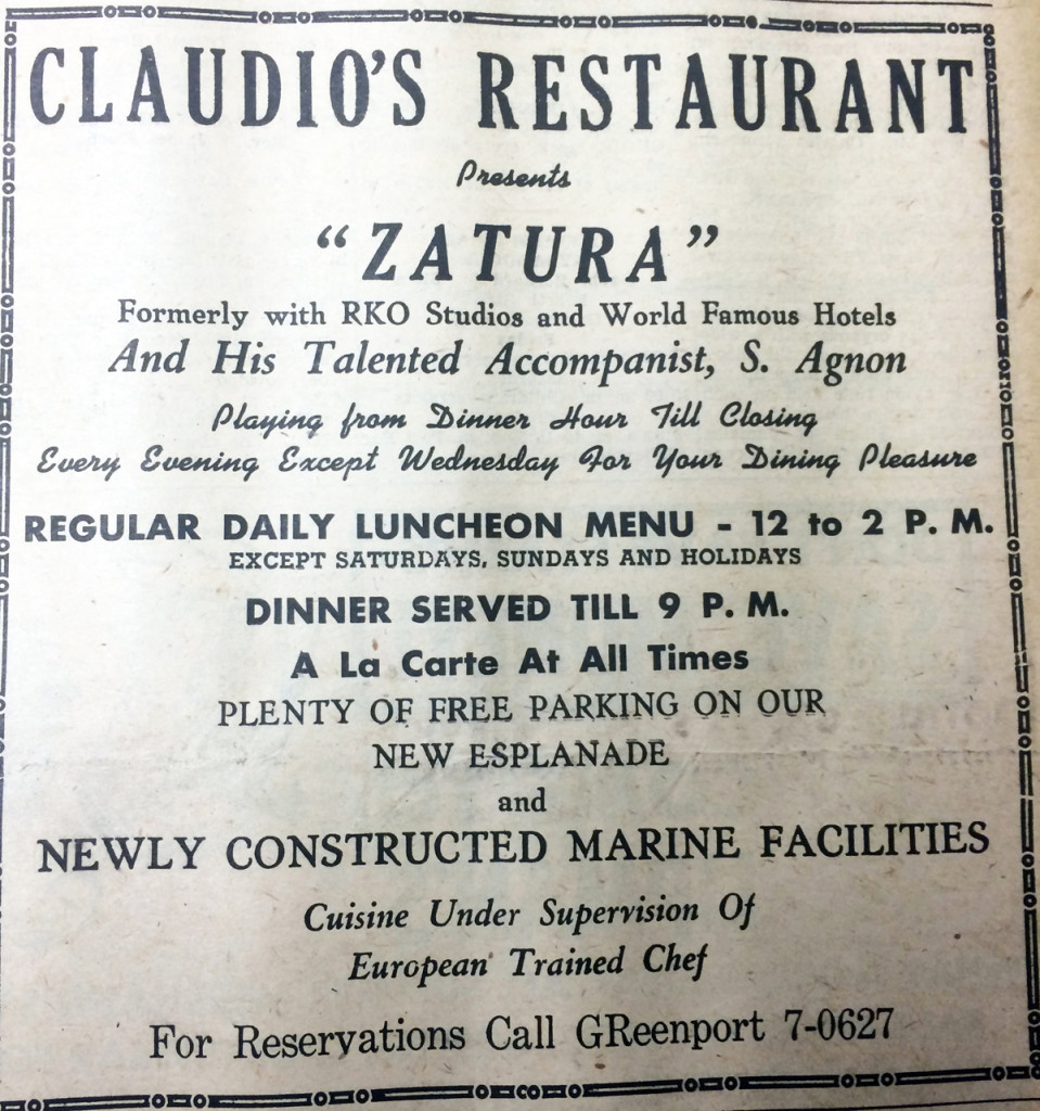 Claudio's — July 14, 1961