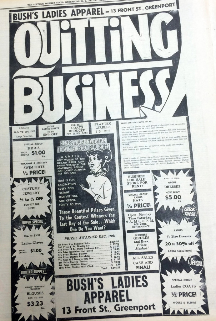 Bush's Ladies Apparel — Dec. 3, 1965
