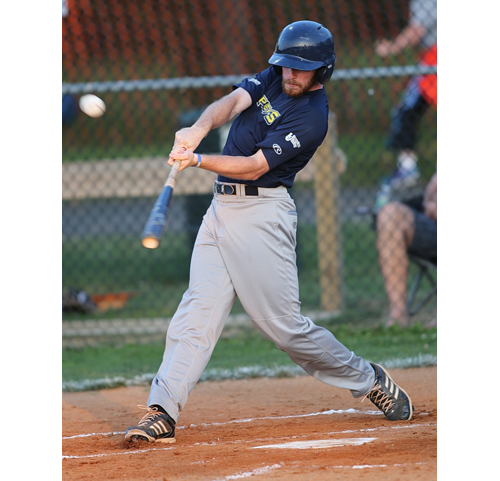 Ospreys center fielder Kyle Adie had a 5 RBI night against Riverhead Monday. (Credit: Garret Meade)