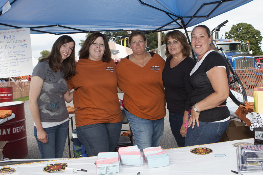 Volunteers (from left) Lauren McCaffery, Jennifer Zuhoski, Patty Burns, Geri Berkoski and Tonya Witczak. (Credit: Katharine Schroeder)
