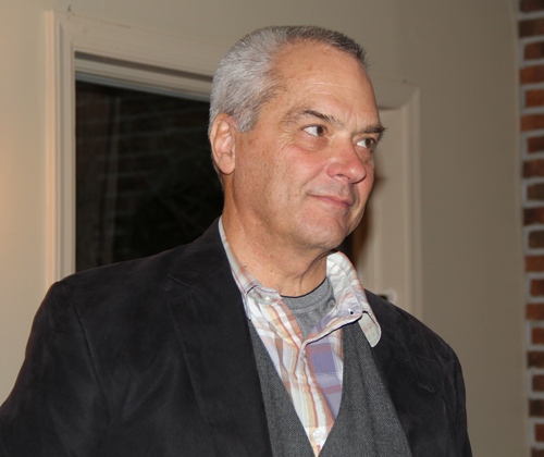 CARRIE MILLER PHOTO | Southold Town Justice William Price celebrated his victory at the Democrats' election night headquarters at Touch of Venice in Cutchogue.