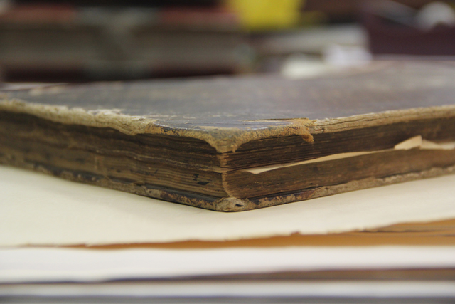 One of David G. Floyd's logbooks from his time on whaling ships "Italy" and "Prudent" (Credit: Courtesy).