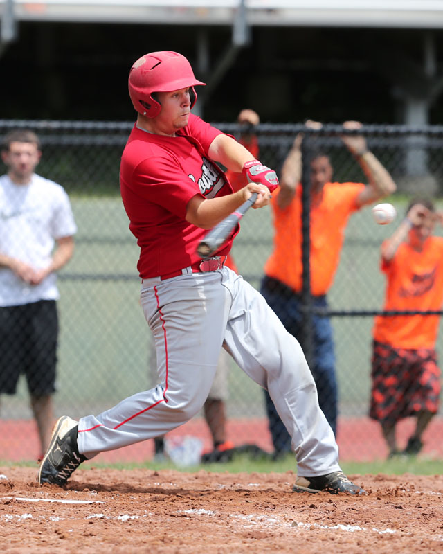 Alexander Poliwoda hit a solo home run in the first inning against Tuckahoe. (Credit: Daniel De Mato)