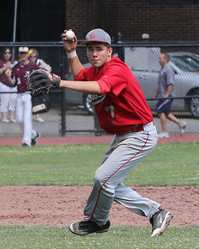 Greg Gehring fields a choppy grounder and makes the throw to first. (Credit: Daniel De Mato)