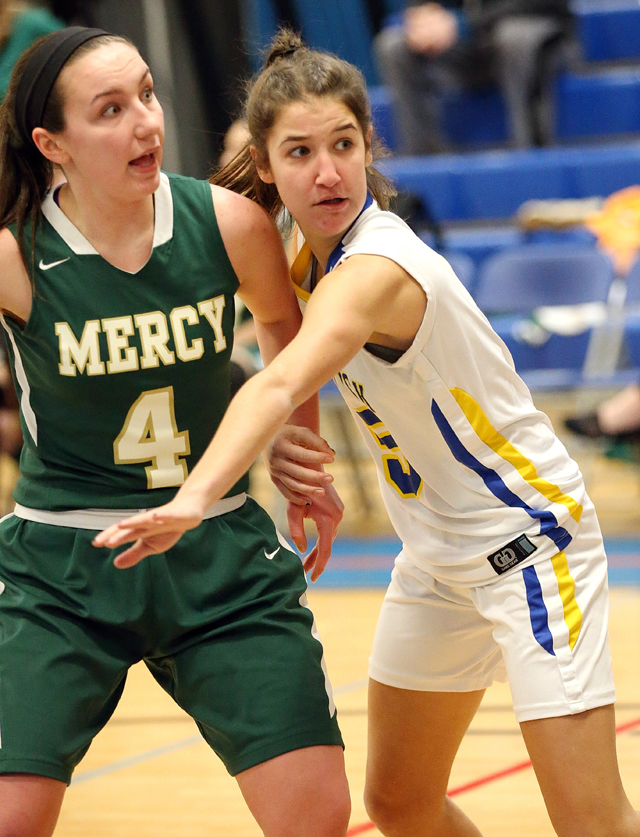 Mattituck's Jane DiGregorio tries to defend Mercy