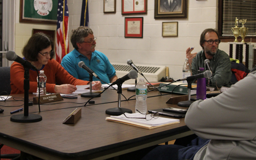 The Greenport Village Board during Monday night's work session. (Credit: Jen Nuzzo)