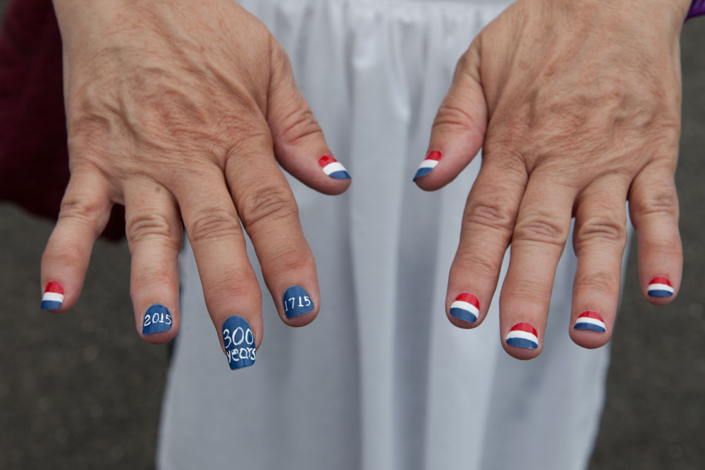 Ms. Raico of Laurel shows off her anniversary nails.