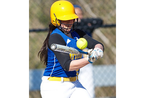 Val Hommel, Mattituck's only senior, had one of the team's six hits against Pierson/Bridgehampton. (Credit: Garret Meade)
