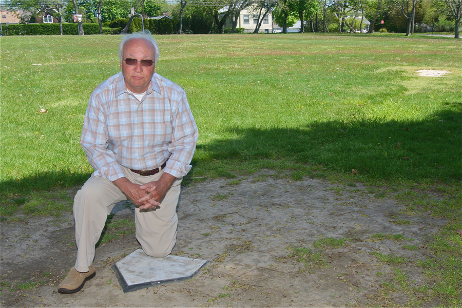 Civic president Paul Cacioppo at the New Suffolk ballfield Thursday. (Credit: Barbaraellen Koch)