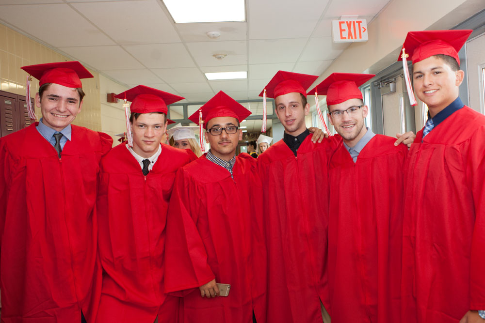 Graduates on their way to the ceremony.