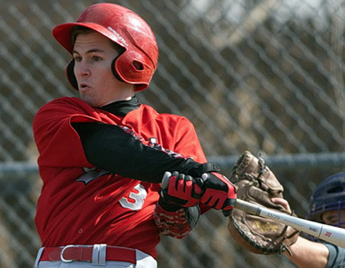 Liam Walker drove in five runs on 4-for-4 hitting for Southold in its 20-2 win over Greenport on Monday. (Credit: Garret Meade)