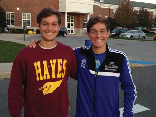 Brothers James (left) and Paul Hayes will play together in college. (Credit: Michael Lewis)