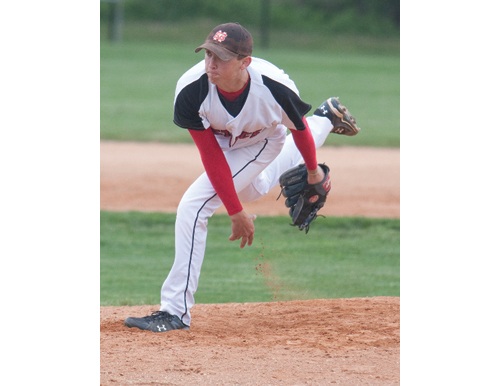 Tyler Badamo pitches for Mount Sinai High School in 2010. Badamo was drafted by the New York Mets this spring. (Credit: Ken Hild, file)