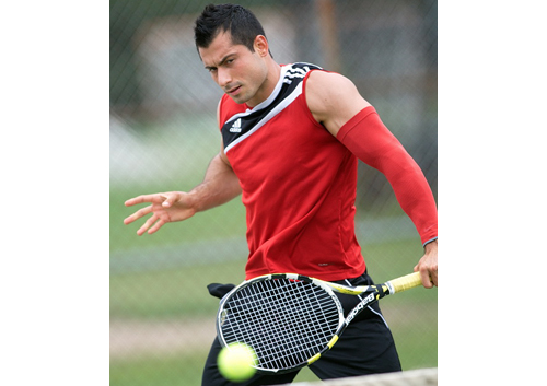 Chris Ujkic won his eighth straight men's singles title in the Bob Wall Memorial Tennis Tournament. (Credit: Garret Meade)