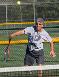 GARRET MEADE PHOTO | Richard Chizever's steady serving and 23 winners made John Czartosieski labor in the men's 50-plus singles final.