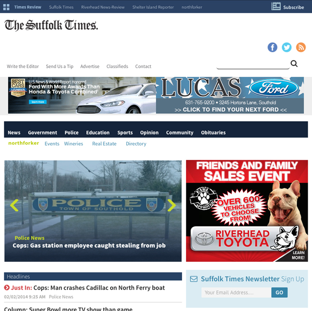 The optimized view from an iPad browser.
