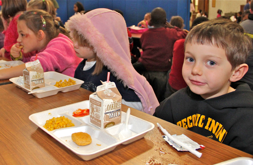 THE SUFFOLK TIMES FILE PHOTO | Greenport students having lunch in 2010. The USDA released Friday a plan to promote healthy eating in schools.