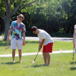 Seniors play a round of croquet Thursday morning.