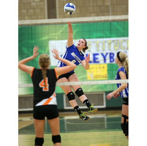 Mattituck middle hitter Emilie Reimer led the Tuckers to a Long Island championship win over East Rockaway Sunday. (Credit: Garret Meade)
