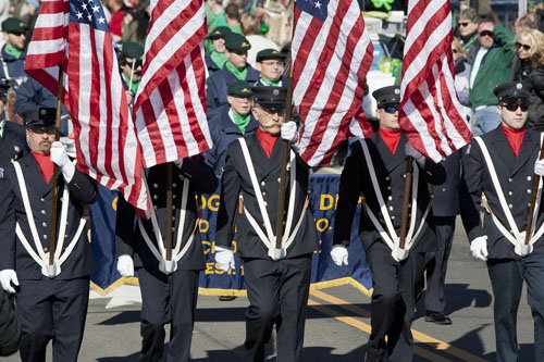 Cutchogue becomes awash in green each year for the parade. (Credit: Katharine Schroeder photo)