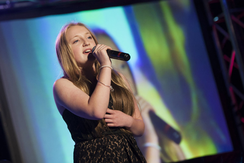 Taylor Larsen sings "I Have Nothing" at Friday's Mattituck's Got Talent show. (Credit: Katharine Schroeder)